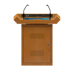 Заден изглед на Digital Podium TW23P-A – Интерактивна лекторска катедра с 22" тъч дисплей