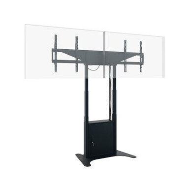 Hagor HP Twin Lift FS-DB - Стойка за под с моторизирано повдигане за два дисплея от 46" до 65”