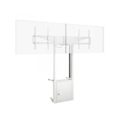 Hagor HP Twin Lift FW-DW - Подова стойка до стена с моторизирано повдигане за два дисплея от 46" до 65”