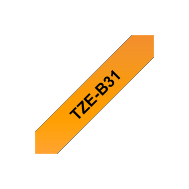 Brother TZe-B31 – черен текст на оранжева флуоресцентна лента, ширина 12mm