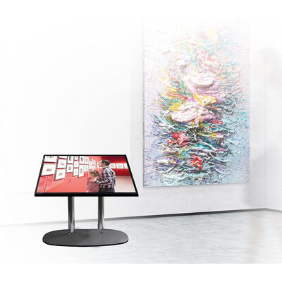 B-Tech BT8541 - ниска подова стойка с наклон за дисплей до 65"