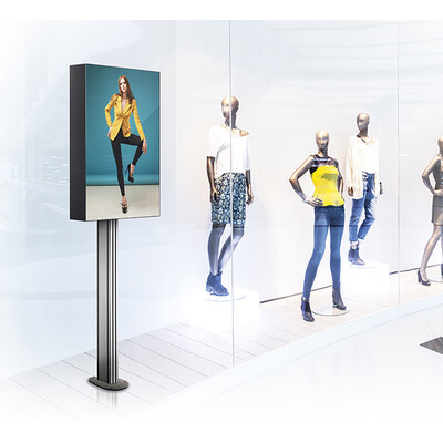 B-Tech BT7004 - Стойка за дигитална табела с портретна ориентация до 65"