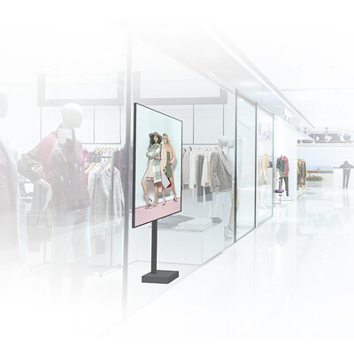 B-Tech BT8577 - Стойка за дигитална табела до 75" с прибираща се основа