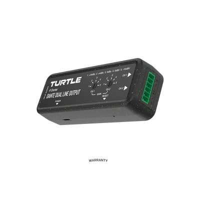 Dante Adapter Turtle -  Dante Dual Channel Analog Line Output Adapter with Gain Controls