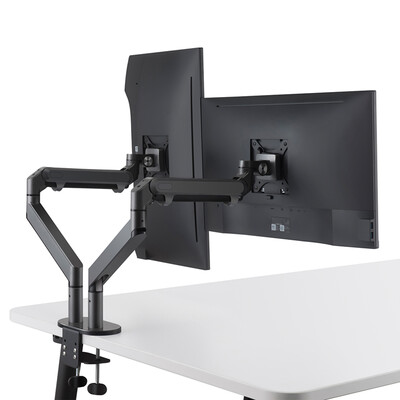 Hagor Gasliftarm Medium Dual - подвижна стойка за два монитора от 15" до 27", наклон и завъртане
