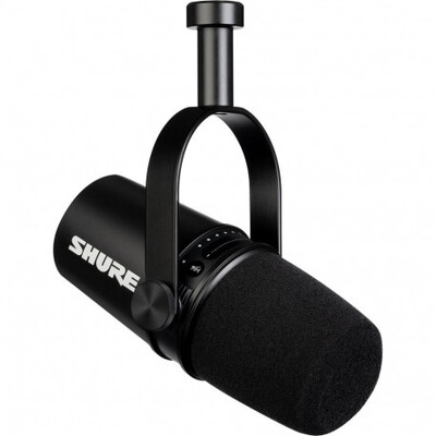 Shure MV7  - Подкаст динамичен микрофон, черен