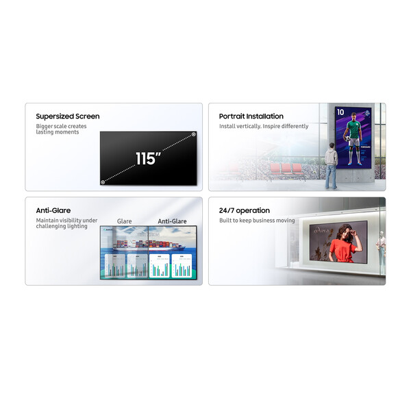 Samsung QH115FX - 115" Рекламен дисплей 4K за реклама в магазин